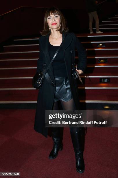 Mathilda May attends the Alex Lutz One Man Show At L'Olympia on February 8, 2018 in Paris, France.