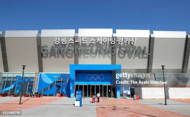 General view of the Gangneung Oval ahead of the PyeongChanag Winter Olympic Games on February 8, 2018 in Gangneung, South Korea.