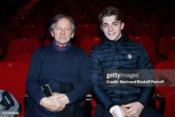 Mario Luraschi and his son Marco attend the Alex Lutz One Man Show At L'Olympia on February 8, 2018 in Paris, France.