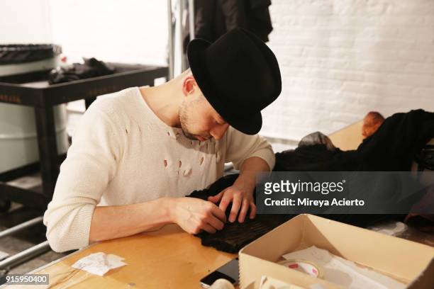Preparations backstage for Ceremony: Xuly.Bet x Mimi Prober x Hogan McLaughlin during New York Fashion Week: The Shows at Industria Studios on...