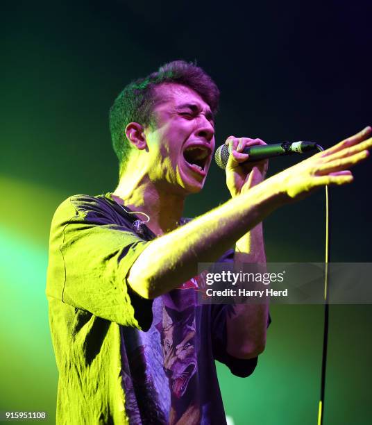 Alex Mountford of Dead! performs at Pyramids Plaza on February 8, 2018 in Portsmouth, England.