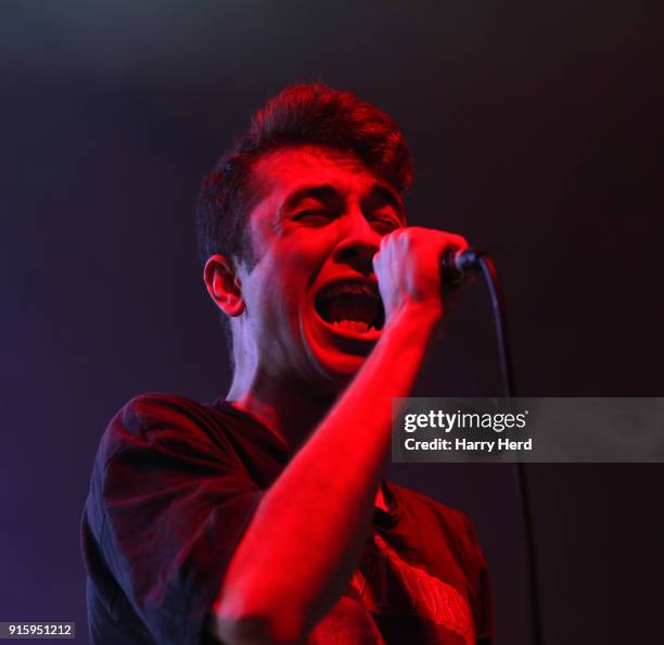 Alex Mountford of Dead! performs at Pyramids Plaza on February 8, 2018 in Portsmouth, England.