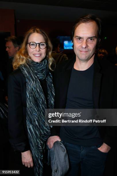 Pascale Arbillot and Sebastien Thiery attend the Alex Lutz One Man Show At L'Olympia on February 8, 2018 in Paris, France.