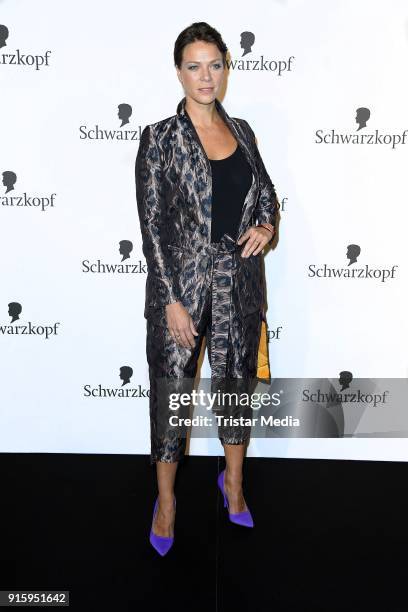 Jessica Schwarz attends the 120th anniversary celebration of Schwarzkopf at U3 subway tunnel Potsdamer Platz on February 8, 2018 in Berlin, Germany.