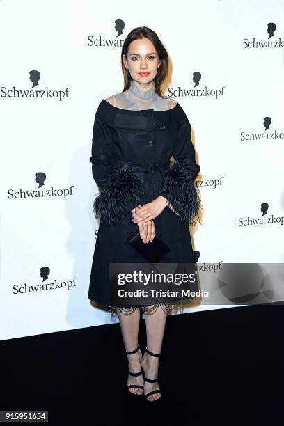 Emilia Schuele attends the 120th anniversary celebration of Schwarzkopf at U3 subway tunnel Potsdamer Platz on February 8, 2018 in Berlin, Germany.