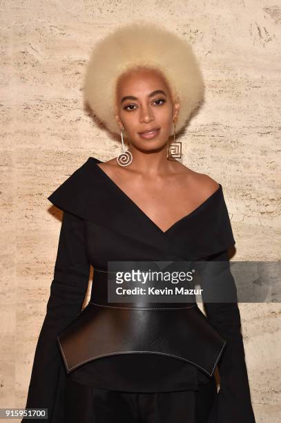 Solange attends the Stuart Weitzman FW18 Presentation and Cocktail Party at The Pool on February 8, 2018 in New York City.