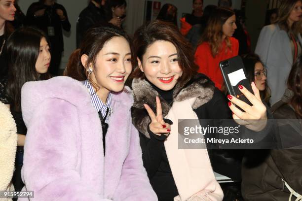 Guests attends the Lanyu front row during New York Fashion Week: The Shows at Industria Studios on February 8, 2018 in New York City.