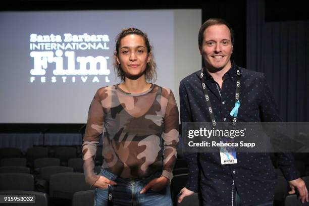 Dircector Rodja Sekersoz and moderator Mickey Duzdevich at a screening of 'Beyond Dreams'' during The 33rd Santa Barbara International Film Festival...