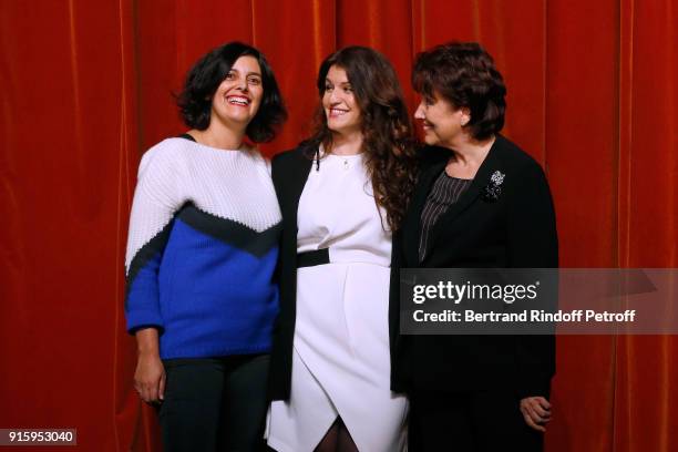 Myriam El Khomri, State Secretary for Equality between Women and Men, Marlene Schiappa and Roselyne Bachelot; They will play the "Vaginal Monologues...