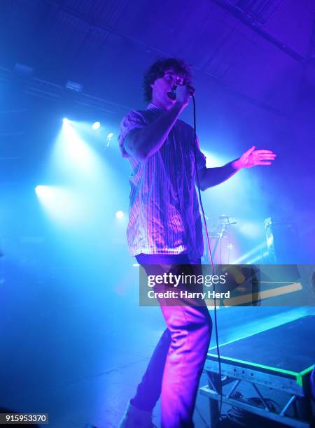 Rob Damiani of Don Broco performs at Pyramids on February 8, 2018 in Portsmouth, England.