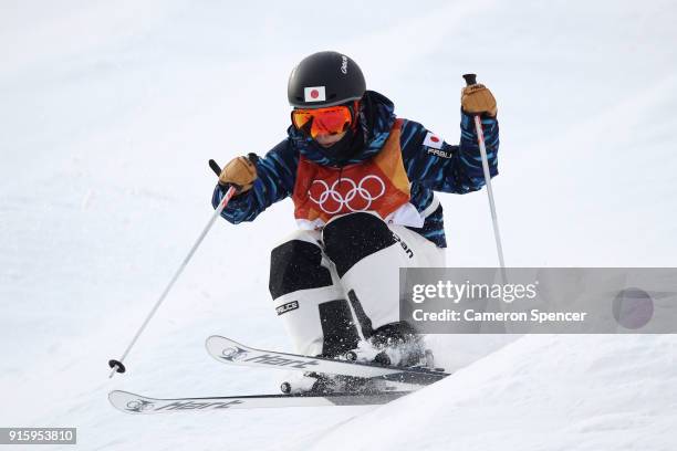 Arisa Murata of Japan competes during the Ladies' Freestyle Skiing Moguls qualification ahead of the PyeongChang 2018 Winter Olympic Games at Phoenix...