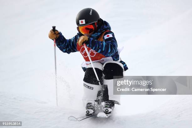 Arisa Murata of Japan competes during the Ladies' Freestyle Skiing Moguls qualification ahead of the PyeongChang 2018 Winter Olympic Games at Phoenix...