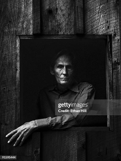 Drummer for The Band, Levon Helm poses at a portrait session for Entertainment Weekly in 2007.