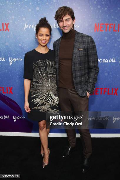 Gugu Mbatha-Raw and Michiel Huisman attend the Special Screening of the Netflix Film "Irreplaceable You" at The Metrograph on February 8, 2018 in New...