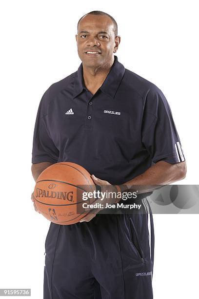 Head coach Lionel Hollins of the Memphis Grizzlies poses for a portrait during NBA Media Day on September 28, 2009 at the FedExForum in Memphis,...