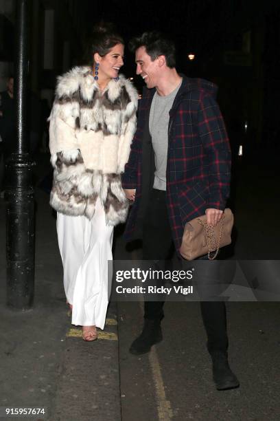 Binky Felstead and Josh Patterson attend In The Style TOTES OVER IT Valentine's Party at Libertine on February 8, 2018 in London, England.