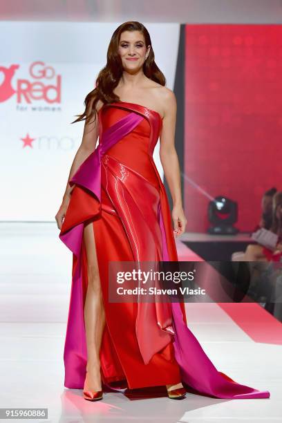 Actor Kate Walsh on stage the American Heart Association's Go Red For Women Red Dress Collection 2018 presented by Macy's at Hammerstein Ballroom on...