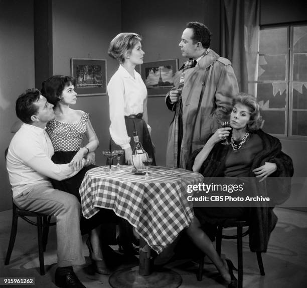 Television dramatic anthology series, Buick Electra Playhouse features a television adaptation of Ernest Hemingways The Fifth Column. Pictured from...