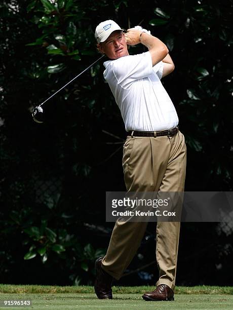 Ernie Els of South Africa during the first round of THE TOUR Championship presented by Coca-Cola, the final event of the PGA TOUR Playoffs for the...
