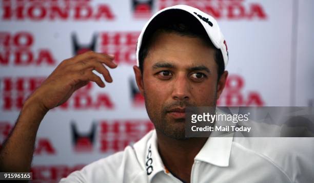 Arjun Atwal of India during a press conference before the Hero Honda Pro Am event at the DLF Golf and Country Club in New Delhi for the Hero Honda...