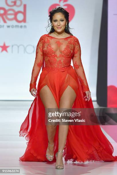 Actor Adrienne Houghton onstage at the American Heart Association's Go Red For Women Red Dress Collection 2018 presented by Macy's at Hammerstein...