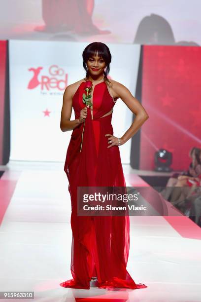 Rachel Lindsay onstage at the American Heart Association's Go Red For Women Red Dress Collection 2018 presented by Macy's at Hammerstein Ballroom on...