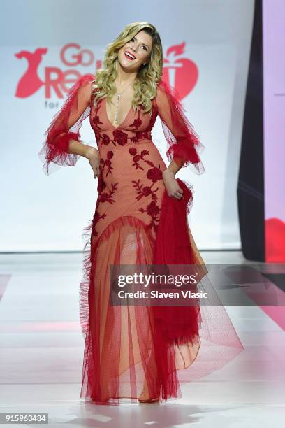 Personality Grace Helbig walks the runway during the American Heart Association's Go Red For Women Red Dress Collection 2018 presented by Macy's at...