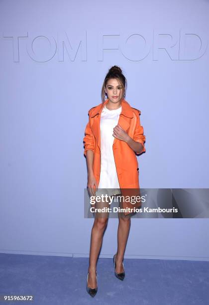 Sistine Rose Stallone attends the Tom Ford Fall/Winter 2018 Women's Runway Show at the Park Avenue Armory on February 8, 2018 in New York City.