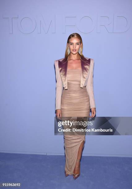 Rosie Huntington-Whiteley attends the Tom Ford Fall/Winter 2018 Women's Runway Show at the Park Avenue Armory on February 8, 2018 in New York City.