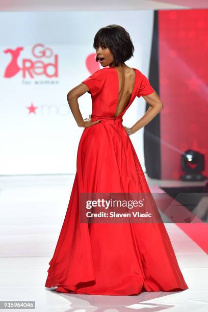 Personality Zuri Hall walks the runway during the American Heart Association's Go Red For Women Red Dress Collection 2018 presented by Macy's at...