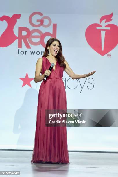 Actor Marisa Tomei walks the runway during the American Heart Association's Go Red For Women Red Dress Collection 2018 presented by Macy's at...