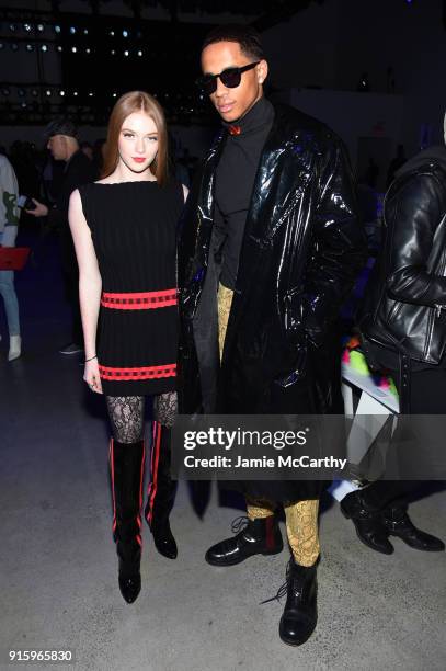 Model Larsen Thompson and Cordell Broadus attends the Jeremy Scott front row during New York Fashion Week: The Shows at Gallery I at Spring Studios...