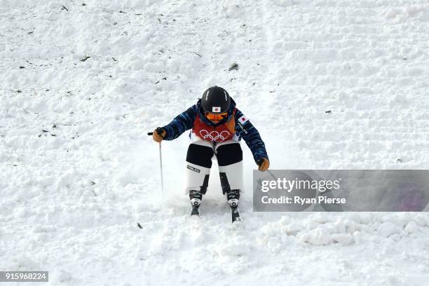 Arisa Murata of Japan competes in the Ladies' Freestyle Skiing Moguls qualification ahead of the PyeongChang 2018 Winter Olympic Games at Phoenix...