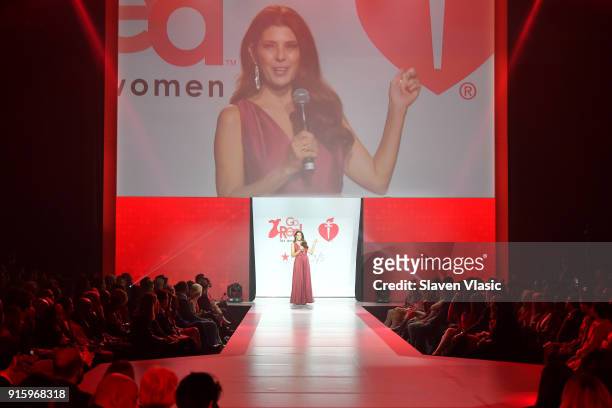 Actor Marisa Tomei walks the runway during the American Heart Association's Go Red For Women Red Dress Collection 2018 presented by Macy's at...