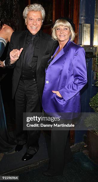 Lionel Blair and friend attend a party to celebrate ten years of the television programme Loose Women at Cafe de Paris on October 8, 2009 in London,...
