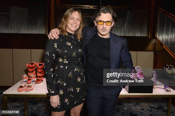 Stuart Weitzman CEO and brand president Wendy Kahn and Stuart Weitzman Creative Director Giovanni Morelli attend the Stuart Weitzman FW18...