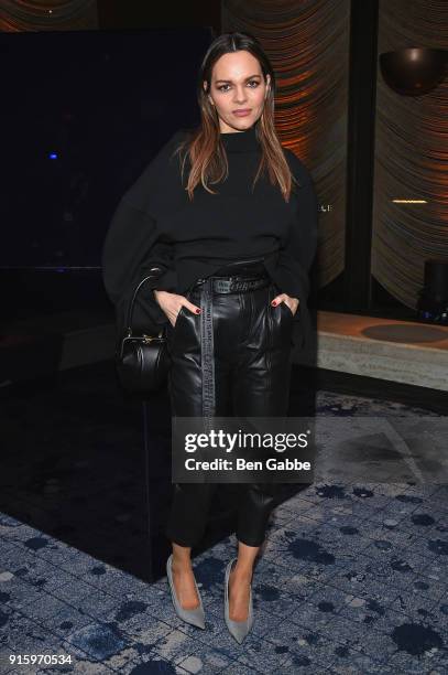 Maria Hatzistefanis attends the Stuart Weitzman FW18 Presentation and Cocktail Party at The Pool on February 8, 2018 in New York City.