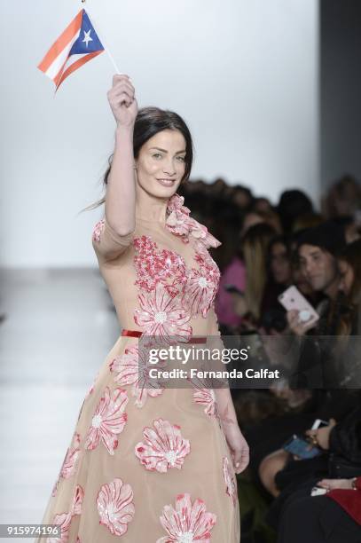 Dayanara Torres walks at Stella Nolasco Runway on February 2018 at New York Fashion Week at Pier 59 on February 8, 2018 in New York City.