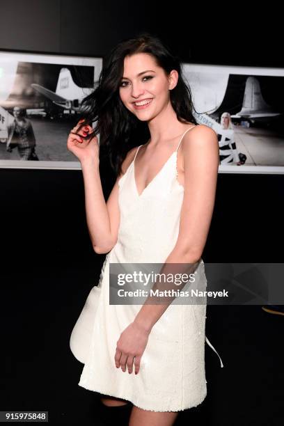 Fata Hasanovic attends the 120th anniversary celebration of Schwarzkopf at U3 subway tunnel Potsdamer Platz on February 8, 2018 in Berlin, Germany.