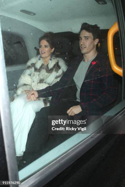 Binky Felstead and Josh Patterson attend In The Style TOTES OVER IT Valentine's Party at Libertine on February 8, 2018 in London, England.