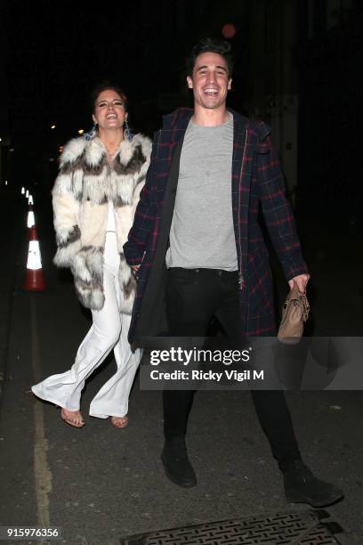 Binky Felstead and Josh Patterson attend In The Style TOTES OVER IT Valentine's Party at Libertine on February 8, 2018 in London, England.