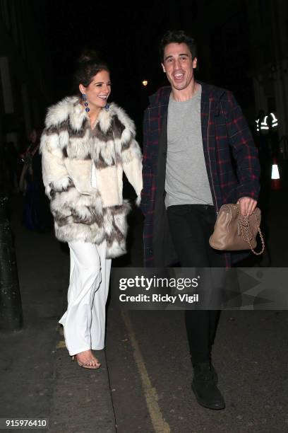 Binky Felstead and Josh Patterson attend In The Style TOTES OVER IT Valentine's Party at Libertine on February 8, 2018 in London, England.