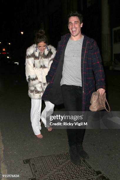 Binky Felstead and Josh Patterson attend In The Style TOTES OVER IT Valentine's Party at Libertine on February 8, 2018 in London, England.