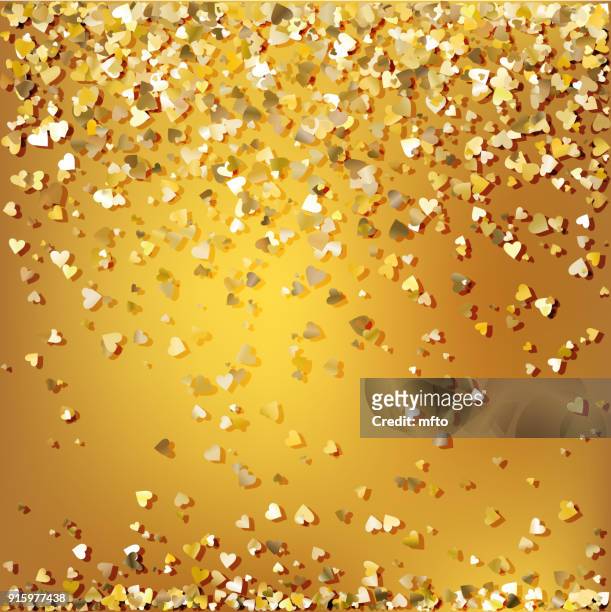 golden confetti - gala invitation stock illustrations