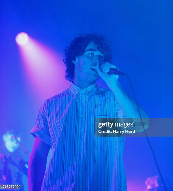 Rob Damiani of Don Broco performs at Pyramids Plaza on February 8, 2018 in Portsmouth, England.