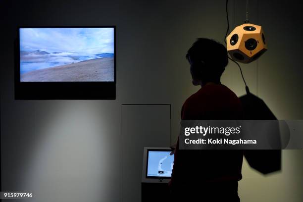 Imaginary Soundwalk by Qosmo is displayed at the Media Ambition Tokyo at Roppongi Hills on February 8, 2018 in Tokyo, Japan. "Imaginary Soundwalk" is...