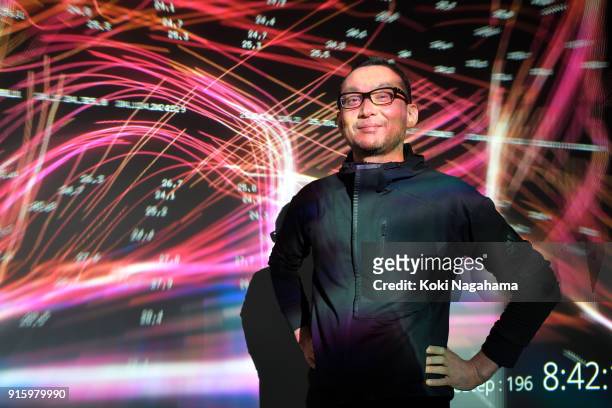 Akira Wakita poses for a photographs at the Media Ambition Tokyo at Roppongi Hills on February 8, 2018 in Tokyo, Japan. The aim of this project,...