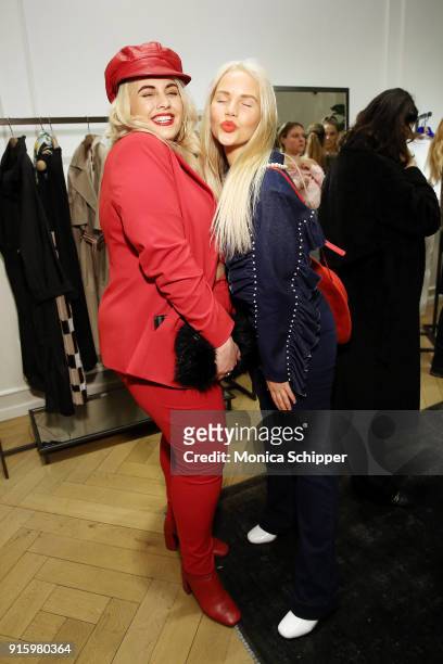 Felicity Hayward and Elly Mayday attend the Ashley Graham x Marina Rinaldi SS18 Denim Capsule Collection Launch on February 8, 2018 in New York City.