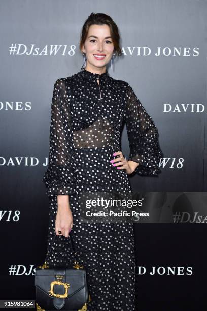 Carmen Hamilton arriving at the David Jones Autumn Winter 2018 Collections Launch at Australian Technology Park.