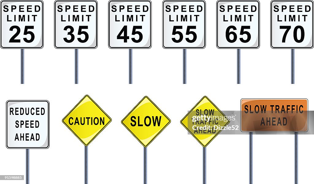 Speed Traffic Signs High-Res Vector Graphic - Getty Images